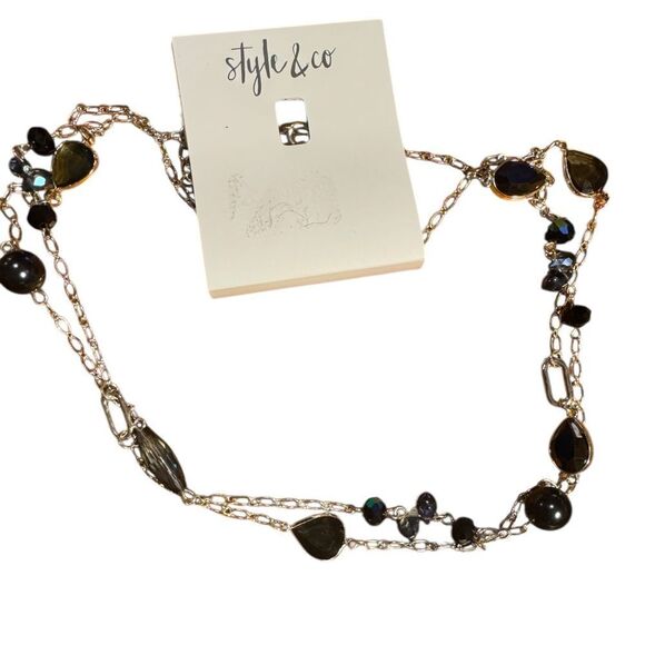 Style &Co Blue and Silver 40” Necklace - Picture 2 of 3